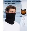 imageBALEAF Fleece Neck Gaiter for Men and Women  Winter Face Mask Ski Neck Warmer Cold Weather Gear for RunningBlack