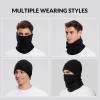 imageBALEAF Fleece Neck Gaiter for Men and Women  Winter Face Mask Ski Neck Warmer Cold Weather Gear for RunningBlack