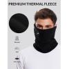 imageBALEAF Fleece Neck Gaiter for Men and Women  Winter Face Mask Ski Neck Warmer Cold Weather Gear for RunningBlack