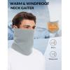 imageBALEAF Fleece Neck Gaiter for Men and Women  Winter Face Mask Ski Neck Warmer Cold Weather Gear for RunningGrey