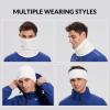 imageBALEAF Fleece Neck Gaiter for Men and Women  Winter Face Mask Ski Neck Warmer Cold Weather Gear for RunningWhite