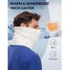 imageBALEAF Fleece Neck Gaiter for Men and Women  Winter Face Mask Ski Neck Warmer Cold Weather Gear for RunningWhite