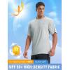 imageBALEAF Mens UPF 50 Sun Protection Shirts UV SPF Short Sleeve TShirts Rash Guard Quick Dry Lightweight Hiking AthleticLight Gray