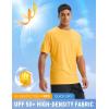 imageBALEAF Mens UPF 50 Sun Protection Shirts UV SPF Short Sleeve TShirts Rash Guard Quick Dry Lightweight Hiking AthleticYellow
