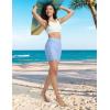 imageBALEAF Womens 5quot High Waisted Swim Shorts with Zipper Pockets Tummy Control Swimsuits Bottoms Board Shorts with LinerLight Blue