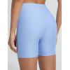 imageBALEAF Womens 5quot High Waisted Swim Shorts with Zipper Pockets Tummy Control Swimsuits Bottoms Board Shorts with LinerLight Blue