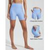 imageBALEAF Womens 5quot High Waisted Swim Shorts with Zipper Pockets Tummy Control Swimsuits Bottoms Board Shorts with LinerLight Blue