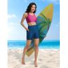 imageBALEAF Womens 5quot High Waisted Swim Shorts with Zipper Pockets Tummy Control Swimsuits Bottoms Board Shorts with LinerNavy Blue