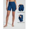 imageBALEAF Womens 5quot High Waisted Swim Shorts with Zipper Pockets Tummy Control Swimsuits Bottoms Board Shorts with LinerNavy Blue