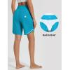 imageBALEAF Womens 9quot Long Swim Board Shorts with Zipper Pockets High Waisted Tummy Control Beach Shorts with LinerAqua Blue