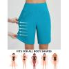 imageBALEAF Womens 9quot Long Swim Board Shorts with Zipper Pockets High Waisted Tummy Control Beach Shorts with LinerAqua Blue