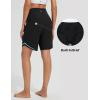 imageBALEAF Womens 9quot Long Swim Board Shorts with Zipper Pockets High Waisted Tummy Control Beach Shorts with LinerBlack