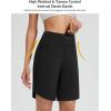 imageBALEAF Womens 9quot Long Swim Board Shorts with Zipper Pockets High Waisted Tummy Control Beach Shorts with LinerBlack