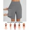 imageBALEAF Womens 9quot Long Swim Board Shorts with Zipper Pockets High Waisted Tummy Control Beach Shorts with LinerDark Gray