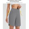 imageBALEAF Womens 9quot Long Swim Board Shorts with Zipper Pockets High Waisted Tummy Control Beach Shorts with LinerDark Gray