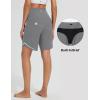 imageBALEAF Womens 9quot Long Swim Board Shorts with Zipper Pockets High Waisted Tummy Control Beach Shorts with LinerDark Gray