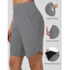 imageBALEAF Womens 9quot Long Swim Board Shorts with Zipper Pockets High Waisted Tummy Control Beach Shorts with LinerDark Gray
