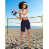 imageBALEAF Womens 9quot Long Swim Board Shorts with Zipper Pockets High Waisted Tummy Control Beach Shorts with LinerNavy Blue