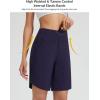 imageBALEAF Womens 9quot Long Swim Board Shorts with Zipper Pockets High Waisted Tummy Control Beach Shorts with LinerNavy Blue