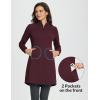 imageBALEAF Womens Fleece Lined Dress Sweatshirt Dress Water Resistant Warm Quarter Zip Cover Up Winter Outdoor with PocketWine Red