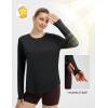 imageBALEAF Womens Long Sleeve Workout Shirts Running Athletic Hiking Tops for Women Lightweight UPF50 Quick Dry ThumbholesBlack