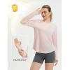 imageBALEAF Womens Long Sleeve Workout Shirts Running Athletic Hiking Tops for Women Lightweight UPF50 Quick Dry ThumbholesLight Pink