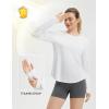 imageBALEAF Womens Long Sleeve Workout Shirts Running Athletic Hiking Tops for Women Lightweight UPF50 Quick Dry ThumbholesUltra White