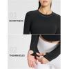 imageBALEAF Womens Long Sleeve Workout Tops Athletic Crop Top Running Slim Fit Gym Yoga ShirtsBlack