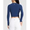 imageBALEAF Womens Long Sleeve Workout Tops Athletic Crop Top Running Slim Fit Gym Yoga ShirtsBlue