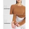 imageBALEAF Womens Long Sleeve Workout Tops Athletic Crop Top Running Slim Fit Gym Yoga ShirtsCaramel