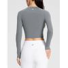 imageBALEAF Womens Long Sleeve Workout Tops Athletic Crop Top Running Slim Fit Gym Yoga ShirtsGraphite Gray