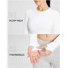 imageBALEAF Womens Long Sleeve Workout Tops Athletic Crop Top Running Slim Fit Gym Yoga ShirtsWhite