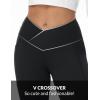 imageBALEAF Womens Petite Flare Leggings Tummy Control Crossover High Waisted Yoga Pants with Pockets Work Casual 27quotBlack