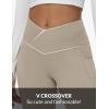 imageBALEAF Womens Petite Flare Leggings Tummy Control Crossover High Waisted Yoga Pants with Pockets Work Casual 27quotKhaki