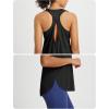 imageBALEAF Womens Tank Tops Running Cross Open Back Top Sleeveless Racerback Gym Workout Athletic Quick Dry Tennis UPF 50Black