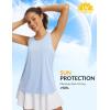 imageBALEAF Womens Tank Tops Running Cross Open Back Top Sleeveless Racerback Gym Workout Athletic Quick Dry Tennis UPF 50Light Blue