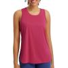 imageBALEAF Womens Tank Tops Running Cross Open Back Top Sleeveless Racerback Gym Workout Athletic Quick Dry Tennis UPF 50Rose Red