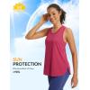 imageBALEAF Womens Tank Tops Running Cross Open Back Top Sleeveless Racerback Gym Workout Athletic Quick Dry Tennis UPF 50Rose Red