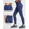 imageBALEAF Womens Thick Fleece Lined Winter Leggings Thermal Warm Pants Water Resistant Hiking High WaistedClassic Navy