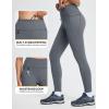 imageBALEAF Womens Thick Fleece Lined Winter Leggings Thermal Warm Pants Water Resistant Hiking High WaistedGraphite Gray