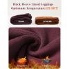 imageBALEAF Womens Thick Fleece Lined Winter Leggings Thermal Warm Pants Water Resistant Hiking High WaistedWine Red