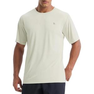 imageBALEAF Mens UPF 50 Sun Protection Shirts UV SPF Short Sleeve TShirts Rash Guard Quick Dry Lightweight Hiking AthleticLight Brown
