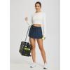 imageBALEAF Skorts for Women Casual Golf Skirts High Smocked Waistband Zipper Pockets UPF50 Navy M