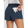 imageBALEAF Skorts for Women Casual Golf Skirts High Smocked Waistband Zipper Pockets UPF50 Navy M