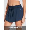 imageBALEAF Skorts for Women Casual Golf Skirts High Smocked Waistband Zipper Pockets UPF50 Navy M