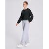 imageBALEAF Womens Crewneck Cropped Sweatshirt Fleece Oversized Sweater Long Sleeve Workout Tops Loose Pullover Fall OutfitsBlack