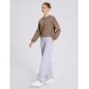 imageBALEAF Womens Crewneck Cropped Sweatshirt Fleece Oversized Sweater Long Sleeve Workout Tops Loose Pullover Fall OutfitsBrown