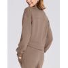imageBALEAF Womens Crewneck Cropped Sweatshirt Fleece Oversized Sweater Long Sleeve Workout Tops Loose Pullover Fall OutfitsBrown