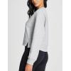 imageBALEAF Womens Crewneck Cropped Sweatshirt Fleece Oversized Sweater Long Sleeve Workout Tops Loose Pullover Fall OutfitsLight Grey
