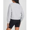 imageBALEAF Womens Crewneck Cropped Sweatshirt Fleece Oversized Sweater Long Sleeve Workout Tops Loose Pullover Fall OutfitsLight Grey
